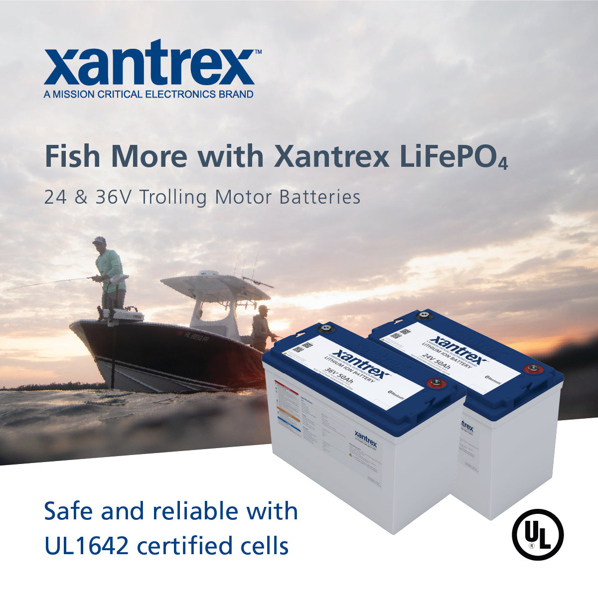 Xantrex 50Ah, 36V Lithium Iron Phosphate Trolling Motor Battery with BMS